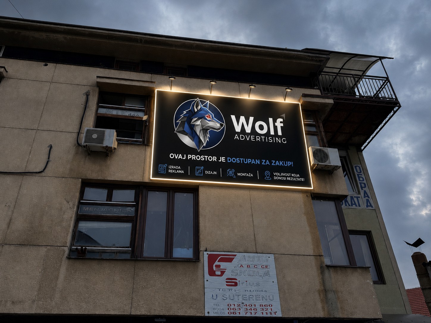 Stojeći bilbord Wolf Advertising — klasičan format